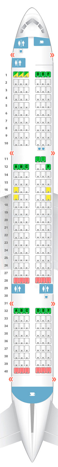 Боинг 757-200 Азур Эйр — схема салона и лучшие места